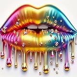 BYGFHLYW 5D Diamond Painting Kits for Adults, Lips Diamond Art Kits for Adults Beginner, DIY Full Drill Diamond Dot Simple Gem Painting for Home Wall Decor 12x12inch