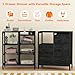 Furnulem 5 Drawer Black Dressers for Bedroom 2 Tier Shelf Storage Small Fabric Dresser for Closet Sturdy Metal Frame Modern Style Storage Cabinets Organization Units for Hallway Rooms