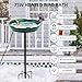 Feemiyo Heated Bird Bath for Outdoors for Winter, 75W Bird Bath Water Heater Bird Bath Deicer,Deep Bowl Thermostatic Control Weather Resistance Available with Stable Metal Pole for All Seasons(Green)