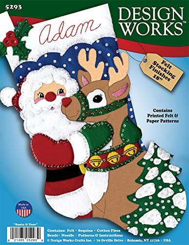 Design Works Crafts Santa & Deer 펠트 스타킹 키트 — 사진 2
