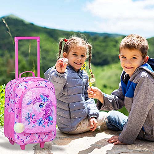Ufndc Kids Luggage For Girls, Unicorn Suitcase Rolling With Wheels，Travel Carry On For Children Toddler Elementary #TOP4