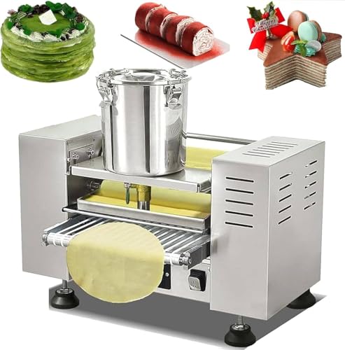 LMYYDES Máquina para Hacer Crepes Mille, automática, 2200 W, para Tartas y Huevos, 0-200 °C, para Tartas y postres caseros, 50 x 35 x 35 cm 8in