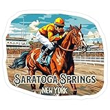 Saratoga Springs New York Sticker 4 Inch Travel Souvenir City Destination - Waterproof Vinyl Decal for Laptop Water Bottle Car Tumbler - Durable Aesthetic Long-Lasting Stickers for Adults ID44990