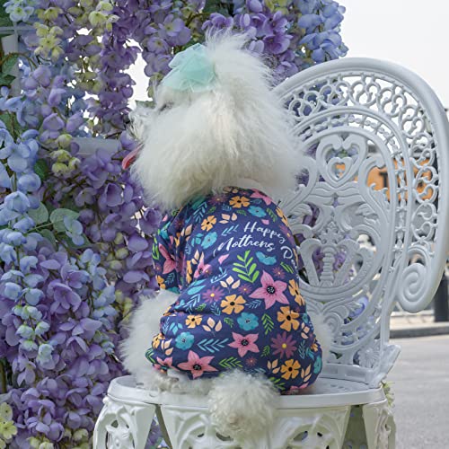 Cutebone Happy Mother's Day Small Dog Pajamas Stretchy Summer Puppy Pjs Soft Cat Clothes For Daily Wear Da21M #TOP4