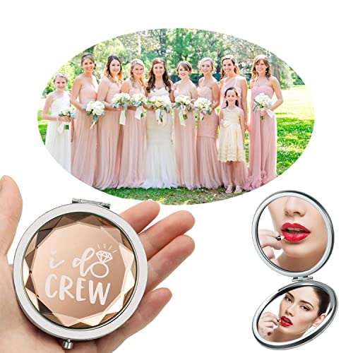 Cuterui Gifted Bridesmaid Gifts-6 Pcs I Do Crew Compact Mirrors For Bachelorette Party Wedding Bridal Shower Gifts Bridesmaid Proposal Gifts(Champagne) #TOP1