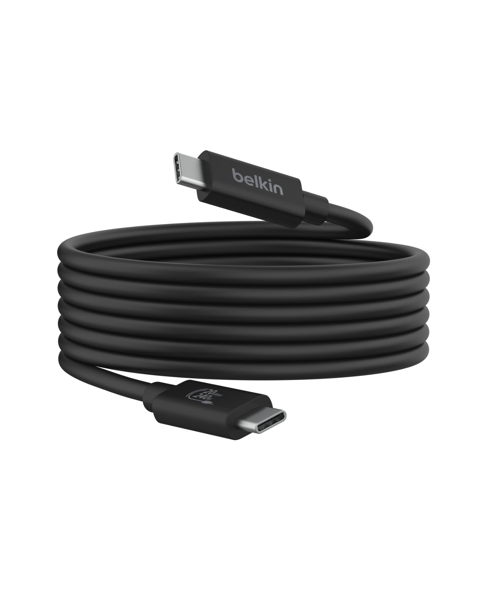 Belkin Connect Cavo USB4, cavo di alimentazione da 2 metri, cavo USB-C-USB-C con Power Delivery da 240 W, 20 Gbps, cavo di ricarica compatibile con USB4, per MacBook, Windows, Chromebook e altri