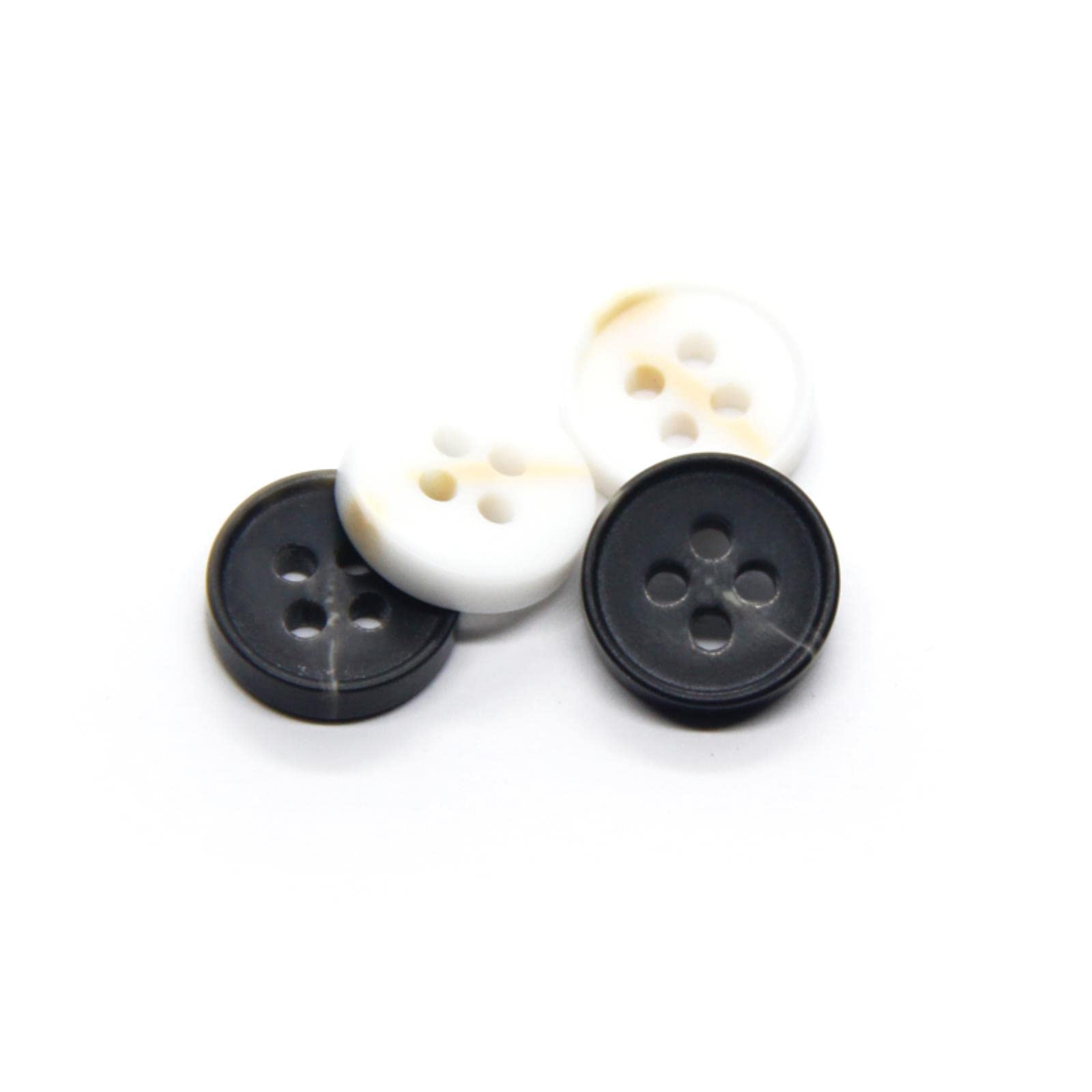 30 szt. 9/10/11mm imitacja rogu małe żywiczne guziki koszulowe do odzieży dekoracyjne kardigan ręcznie robione akcesoria DIY(Black,9mm)