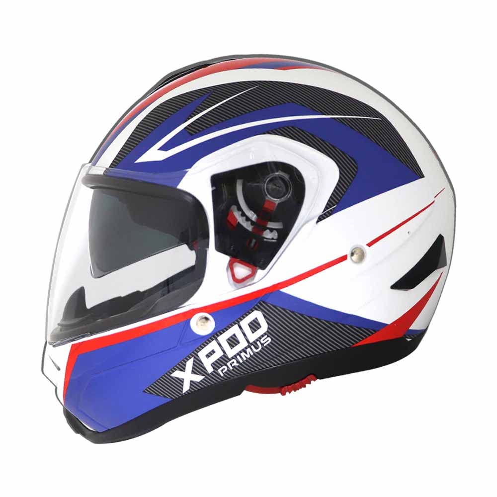 TVS XPOD Primus Helmet for Men-Dual Visor, ISI DOT Certified, EPS Impact Absorption-Premium Bike Helmet for Safety & Comfort (Blue-XL)-image-22