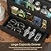 LUTARNIA Cologne Organizer for Men, Wooden Perfume Organizer Cologne Stand with Drawer Storage Large Capacity, Gift for Men (Black)