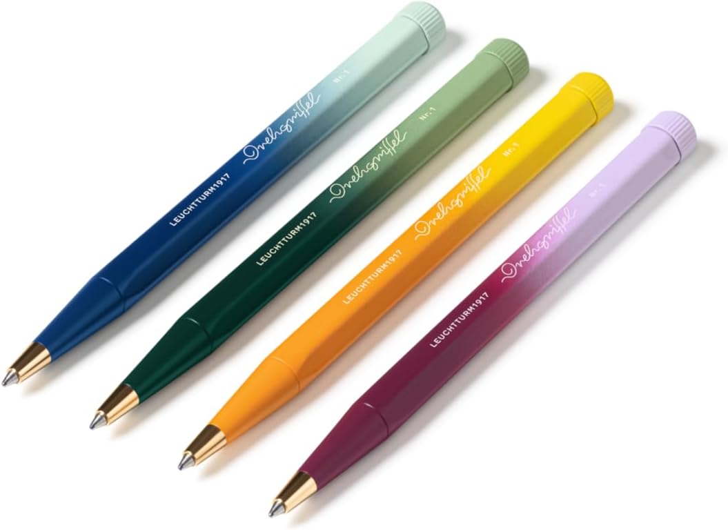 LEUCHTTURM1917 - Drehgriffel Ballpoint Writing Pen Gradient Edition - Refillable Ballpoint Pen with Black Ink (Port Red/Lilac)