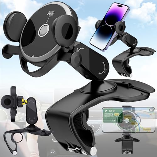 SUpoetry Soporte para Teléfono Móvil para Coche, Soporte para Smartphone con Rotación de 360° para Coche, Soporte para Teléfono Móvil para el Salpicadero, para Varios Smartphones (Negro)
