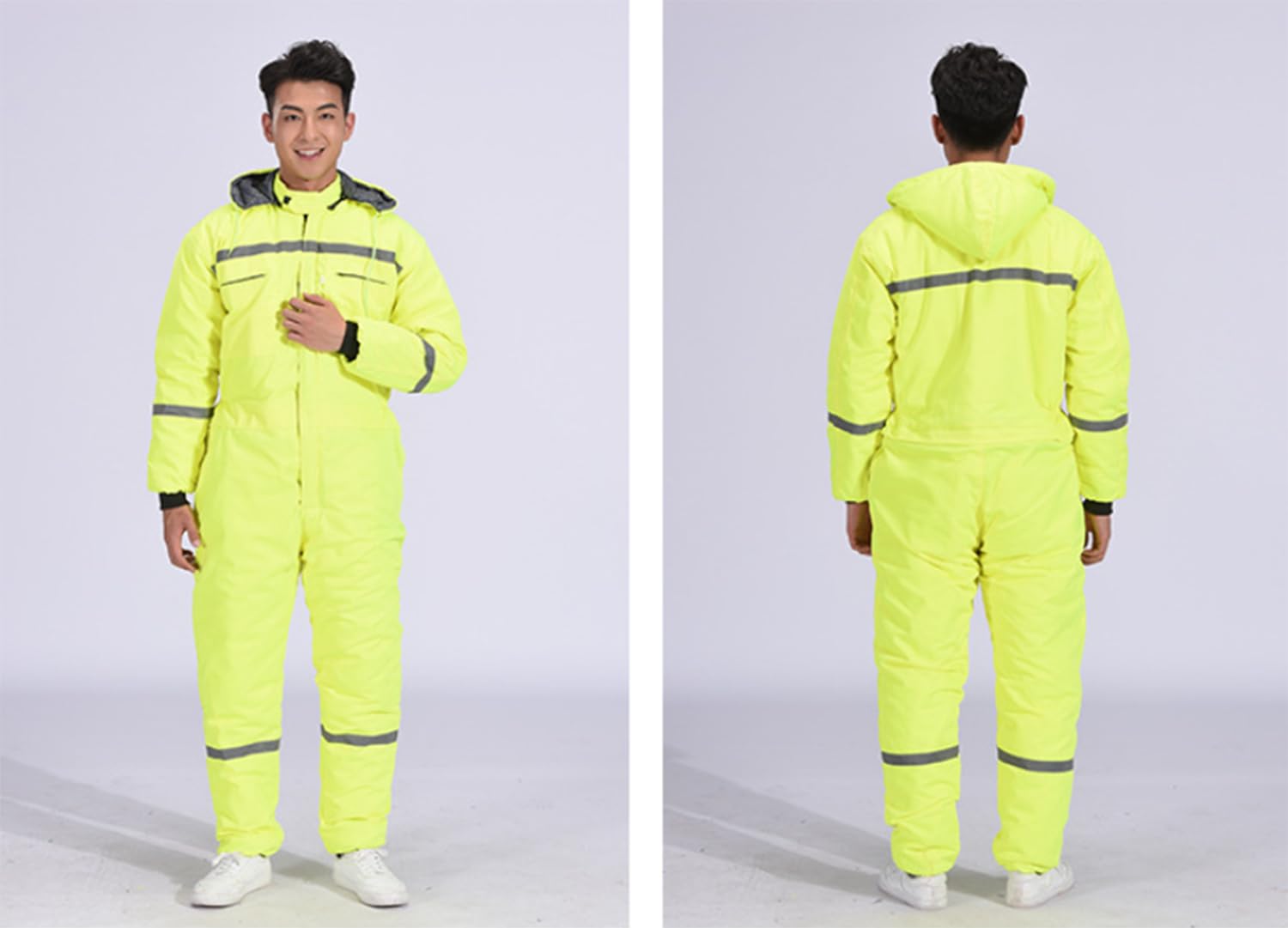 Monos para Almacenamiento en frío Mono Aislante con Capucha, Ropa de Trabajo Gruesa para Invierno Exterior Pesca Protección contra el frío
