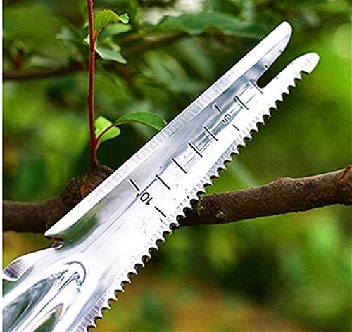 Wooden handle Manual Weeder Tool, Stainless Steel Weeder with Measure, Mower Tool, Weed Puller,Weeder Shovel for Garden Digging Transplanting Weeding Grass