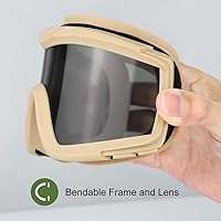 Vista 3 de xaegistac Gafas de Airsoft Tácticas de Seguridad, Gafas Anti Vaho para Caza y Ciclismo