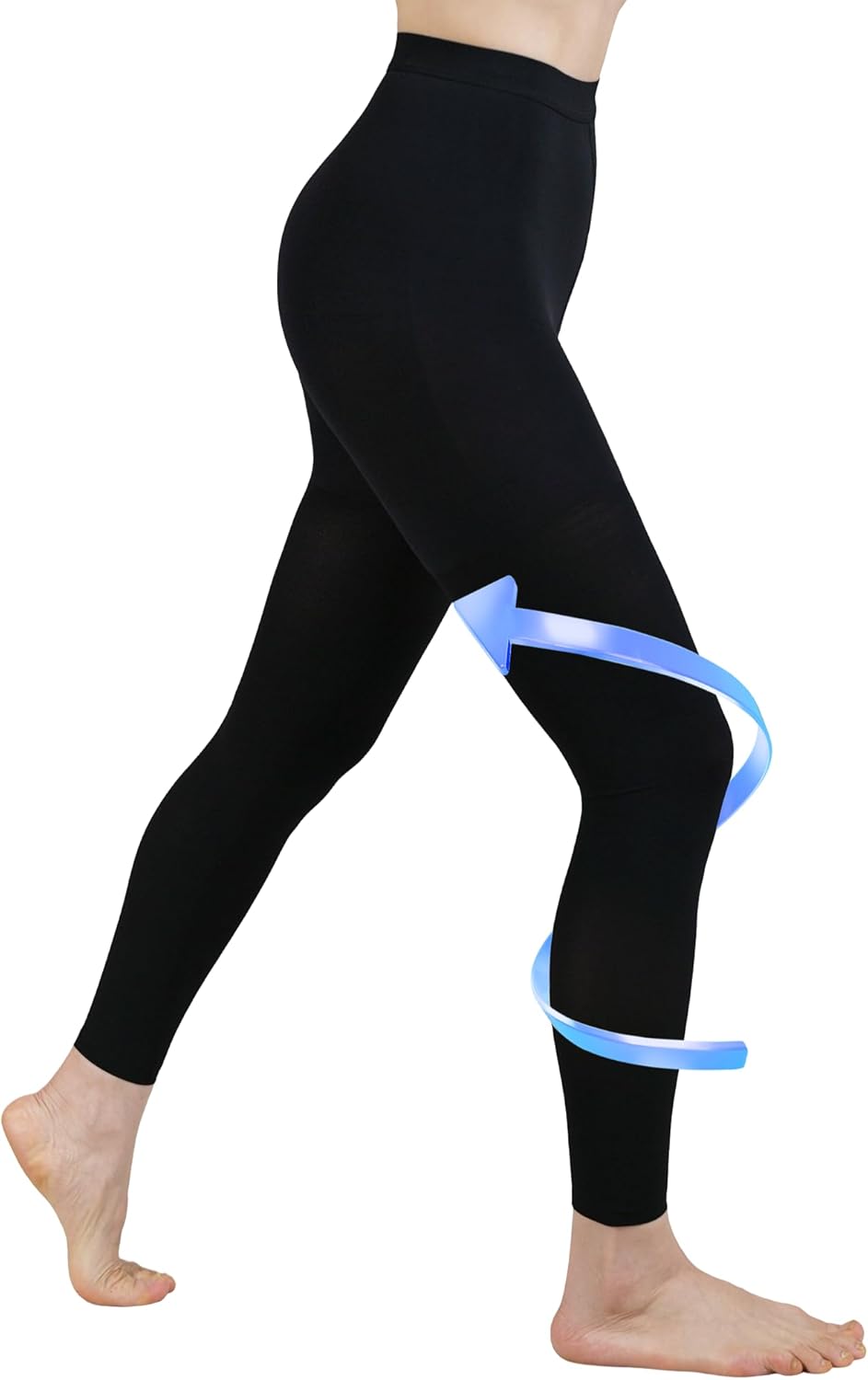 20-30mmHg Medical Compression Pantyhose, Women Compression Stockings & Leggings, Opaque Footless High Waist Opaque Compression Tights for Varicose Veins, Graduated Support Hose for Doctor