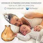 BZseed Aromatherapy Essential Oil Diffuser 550ml 12 Hours Wood Grain Aroma Diffuser with Timer Cool Mist Humidifier for Large Room, Home, Baby Bedroom, Waterless Auto Shut-off,7 Colors Lights Changing - Image 2