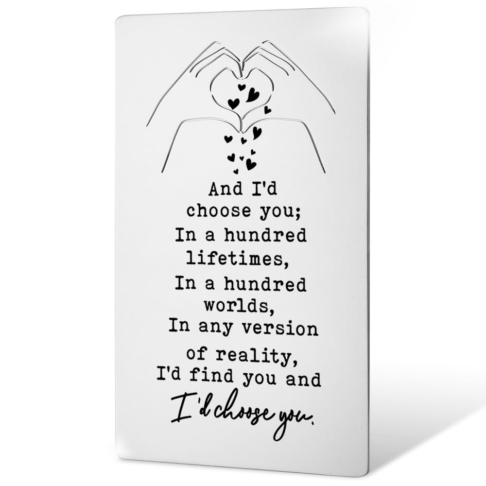 Anniversary Cards Gift for Wife Her Women I Love You Card Gifts for Her Women Valentine's Day Cards for Wife Her Romantic Gifts for Him Gifts for Groom Fiance Wedding Wallet Card Love Note (Hrd5)