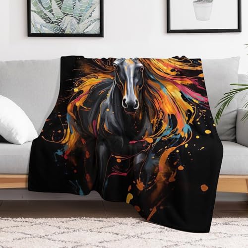 Couverture plaid cheval douillette pour soirées cocooning devant la télé