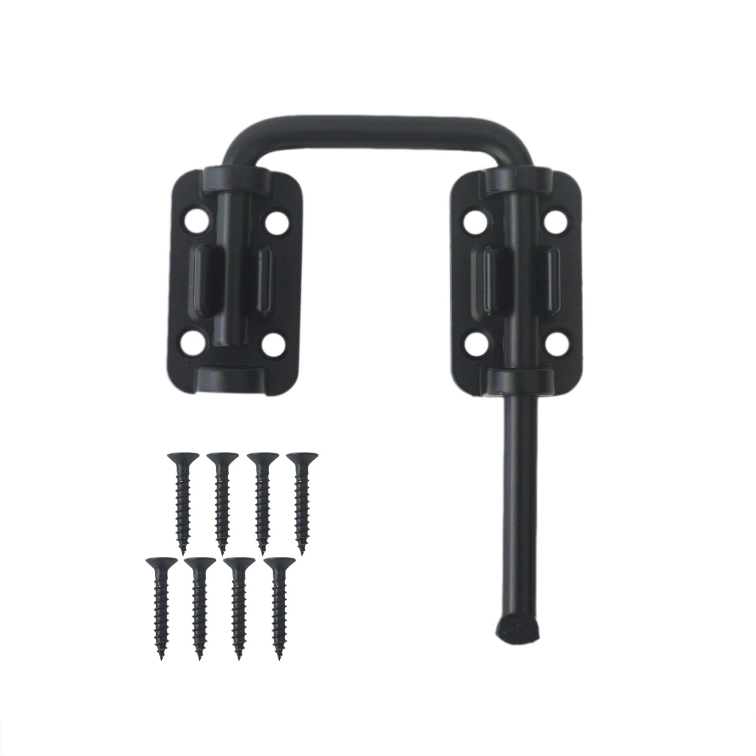 LoveDeal 2.36" Sliding Door Loop Lock U Shaped, Small Black Flip Bolt Latch