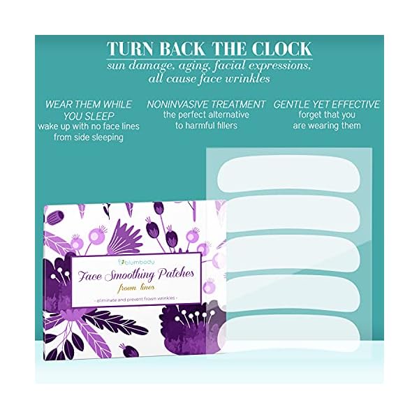 Blumbody Forehead Wrinkle Patches - Anti Wrinkle Facial Patches to Smooth Eyes & Forehead Wrinkles - Non-Silicone Face Tape for Fine Wrinkles between Eyes & Face - 50 Patches (Up to 60 day supply)
