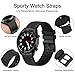 WOCCI 20mm Watch Band, Curved End, Silky Touch Silicone, Black Buckle (Black)