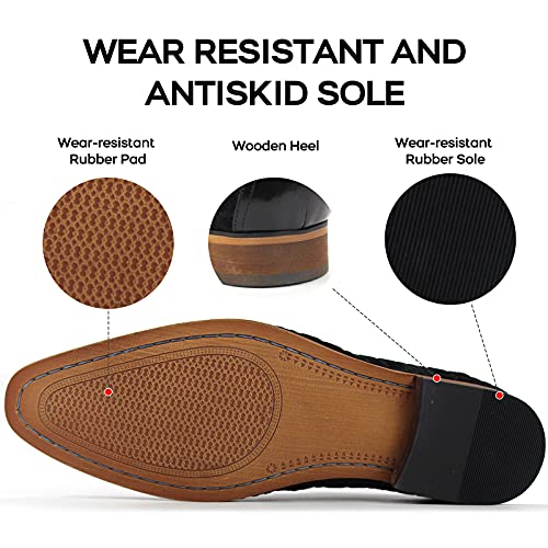 Ritizen Men's Oxfords Dress Shoes Wingtip Shoes Classic Lace-Up Leather Shoes For Formal Business Wedding Casual (Black, Numeric_12) #TOP2