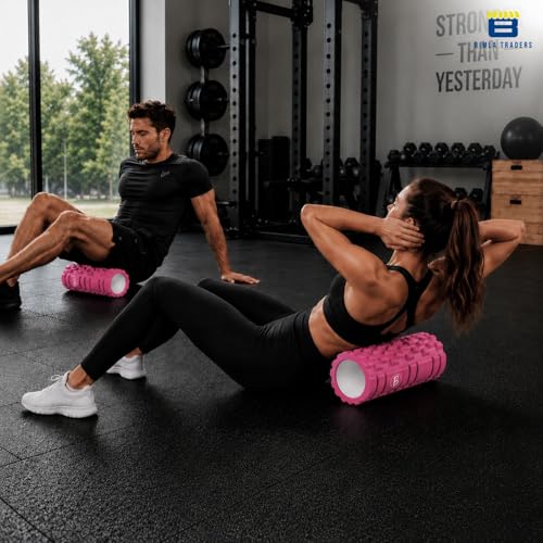 Image of Btag Foam Roller for Gym & Home Workout - Deep Tissue Muscle Massager for Back Pain, Neck & Knee Relief | Yoga, Stretching & Recovery Tool 33 cm (Rose Red)