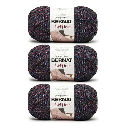 Bernat Lattice - 3 Pack of 389 Yards/7.8 oz Blacklight 54% Polyester 28% Acrylic 18% Nylon Yarn by Bernat - Used condition - US$19.27