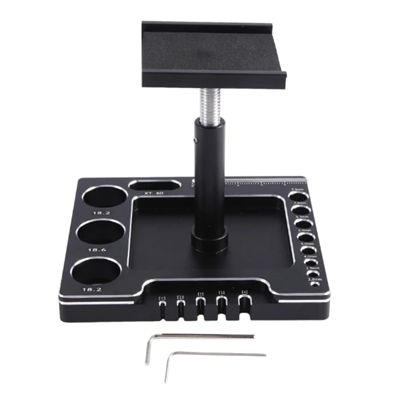 Support de travail en aluminium pour réparation de voiture RC à échelle 1/12 et 1/16 avec plateau