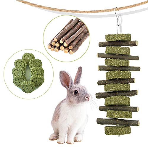 AIYA Rabbit Toys, Guinea Pig Toys for Teeth Suitable for Bunny, Hamsters, Chinchillas, Parrots and Other Small Pets.