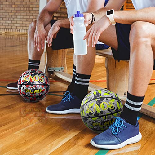 Kaos Colored Outdoor Basketball - Official Regulation Size 7 (29.5''), Rubber Camouflage Street Basketball With Pump And Mesh Bag #TOP5
