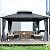 Yardenaler 12x16 FT Hardtop Gazebo Canopy with Double Galvanized Steel Roof, Permanent Outdoor Pavilion with Curtain & Mesh Netting for Patio. Garden, Backyard, Black