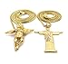 Gold Tone Opened Arm Jesus, Angel Pendant 24