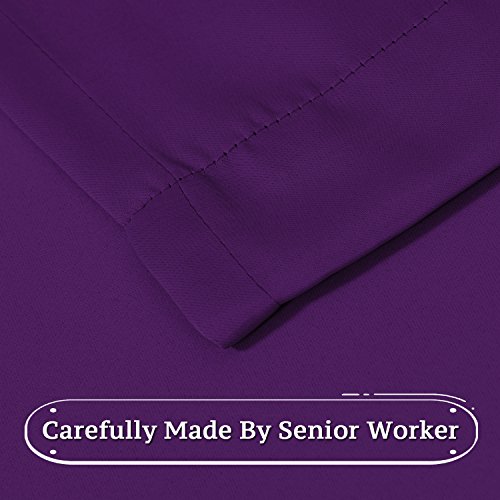 Turquoize Room Darkening Curtain Panels For Living Room, Purple Curtains For Girls Room, Thermal Insulated Solid Ring Top Blackout Curtains/Drapes For Bedroom, 2 Panels, 63 Inch Length, Royal Purple #TOP2