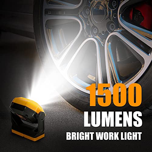 Easymaxx Led Rechargeable Work Light, 1500Lm Portable Cob Magnetic Lights With 3 Modes & 360° Rotatable, Ipx4 Waterproof Worklight For Car Repairing, Job Site Lighting, Emergency (1 Pcs) #TOP6