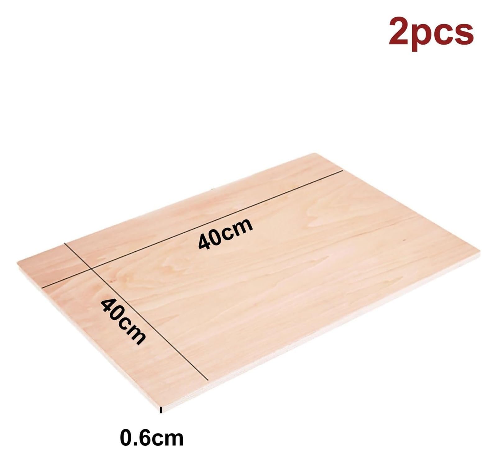 Arkusze z drewna lipowego, Arkusze lipowe Grawerowanie gładkiej powierzchni Modele łukowe w zestawie 2 różne rozmiary(0.6x40x40cm)
