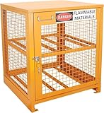 Sidasu Propane Tank Storage Cabinet - 31"x30"x35" Yellow Steel Box Holds 4 Cylinders (Fits 3,5,11,20,30,33lb Tanks)