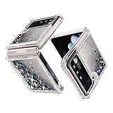 Warmson for Samsung Galaxy Z Flip 4 Case,Galaxy Z Flip 4 Case Bling Glitter Liquid Sparkle Quicksand