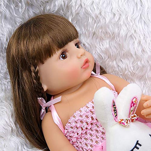 Boneca Reborn Eva Com Coelho de Pelucia Bebe Reborn Menina