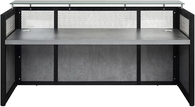 NBF Reception Desk Front Counter Workstation for Office Lobby Reception Area, 87 W x 30 D, Gray, District Collection