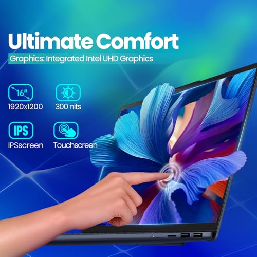 Image of Lenovo IdeaPad Business Laptop, 16 inch FHD+ Touchscreen, Intel Core 7 240H (10-Core up to 5.0GHz), 32GB DDR5 RAM, 2TB SSD, Backlit Keyboard, IR Facial Login, Wi-Fi 6, Windows 11 Pro, Copilot AI Ready