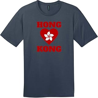 U.S. Custom Tees Hong Kong Flag Heart T-Shirt