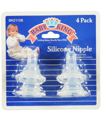 Baby King 4-pack Silicone Nipples - One Color, One Size