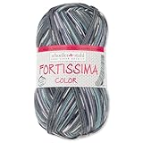 Machinenwaschbar ♥ Frida\'s Wollhaus Schöller und Stahl 100g Fortissima Color 4-fach Wolle Stricken Häkeln 40 Farben (2494  Grau)