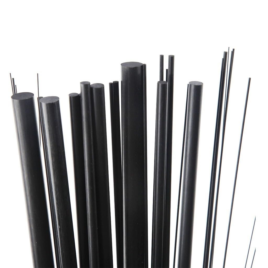 10pcs 500mm Carbon Fiber Rod, Diameter 1mm 1.5 2 2.5 3 4 5 6 7 8mm Solid Carbon Rod For Toy Model Aircraft Kites (Size : 2.5mm)