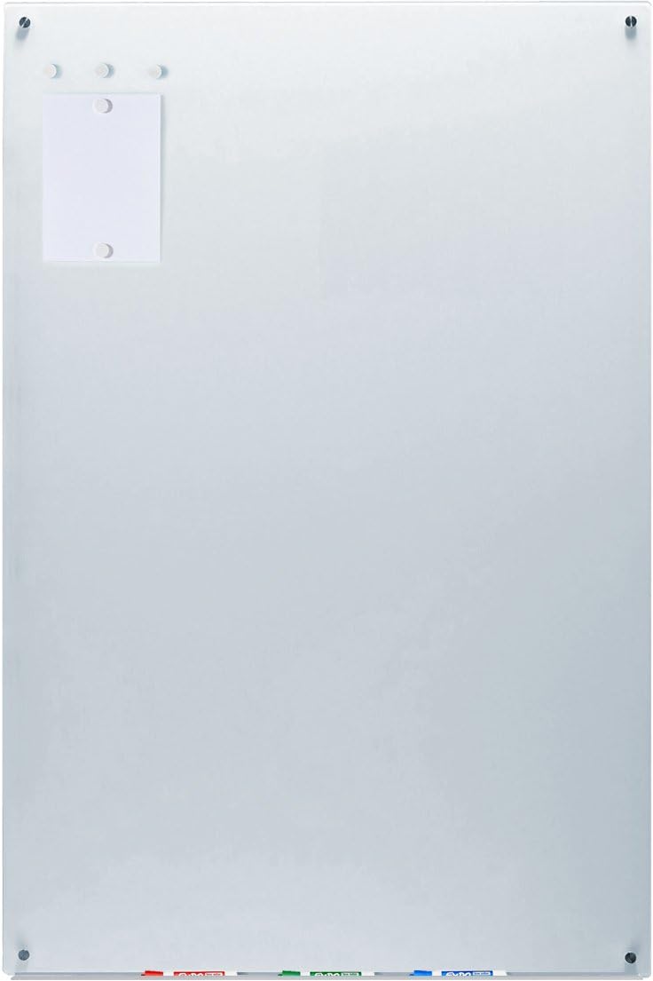 audio-visual direct magnetic white glass dry-erase board set - 5' x 3.4' - includes magnets, hardware & marker tray 5' x 3.4' standard