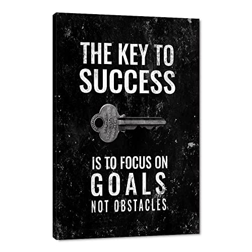 Inspirational Framed Office Canvas Wall Art Motivational Quote The Key