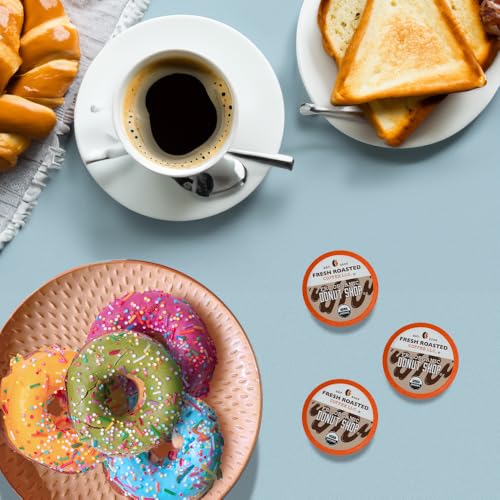 Fresh Roasted Coffee, Organic Donut Shop | USDA Organic, Kosher | Medium Roast 96 Pods for K Cup Brewers image 3