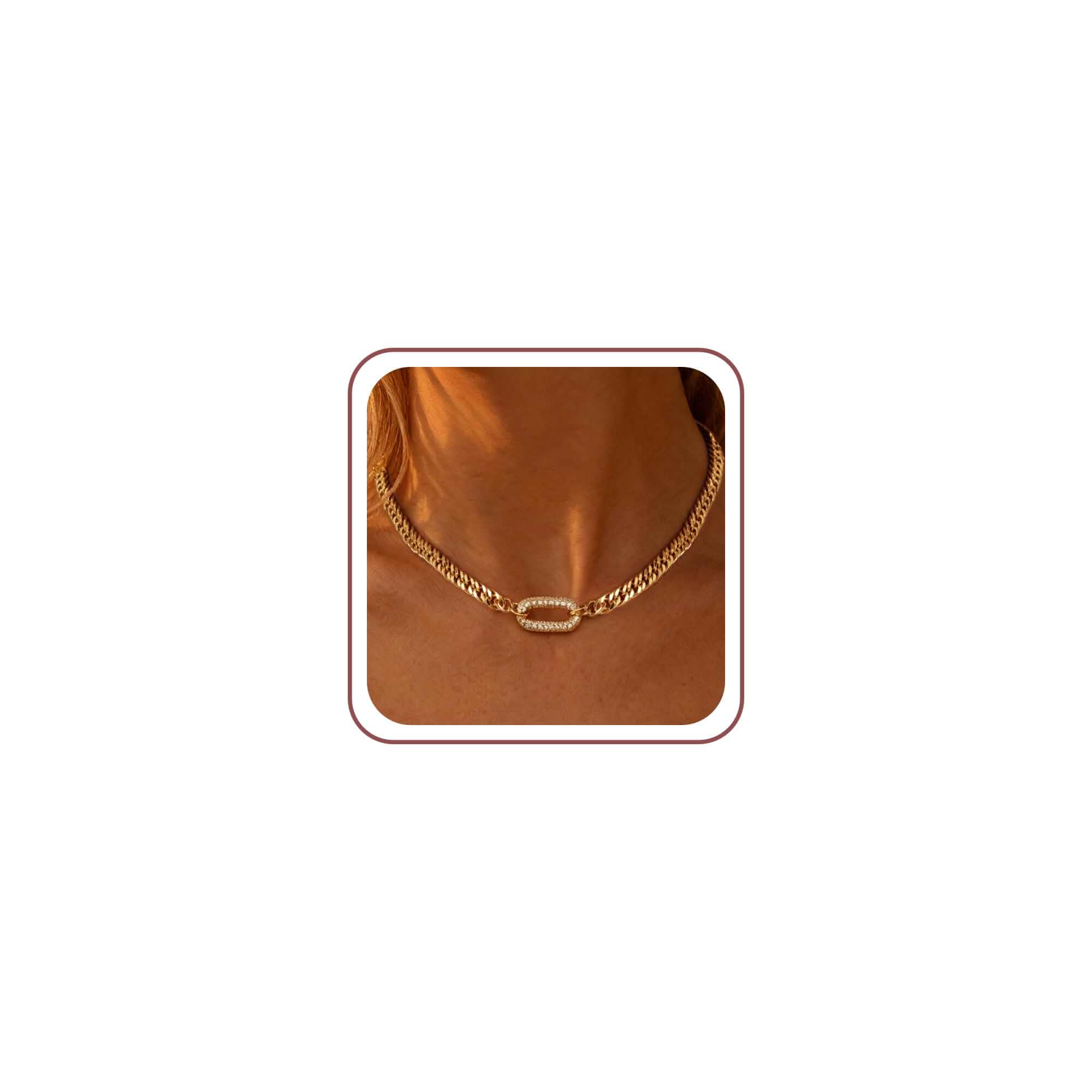 Moodear Gold Necklace for Women - Chunky Cuban Chain Pendant Jewelry Gift Statement Hypoallergenic Minimalist with Comfort Choker Necklace for Effortless Everyday, Perfect Gifts for Women