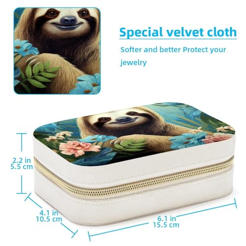 Boîte à bijoux Happy Sloth portable pour éviter les colliers emmêlés